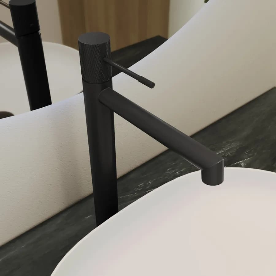 Miscelatore lavabo alto in ottone nero opaco - Crystal
