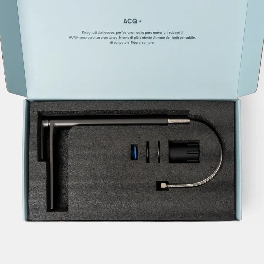 Miscelatore lavabo alto in ottone nero spazzolato anti-impronta - Fusion