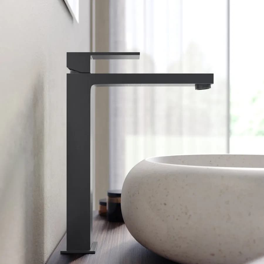 Miscelatore lavabo alto in ottone nero spazzolato - Tiamat