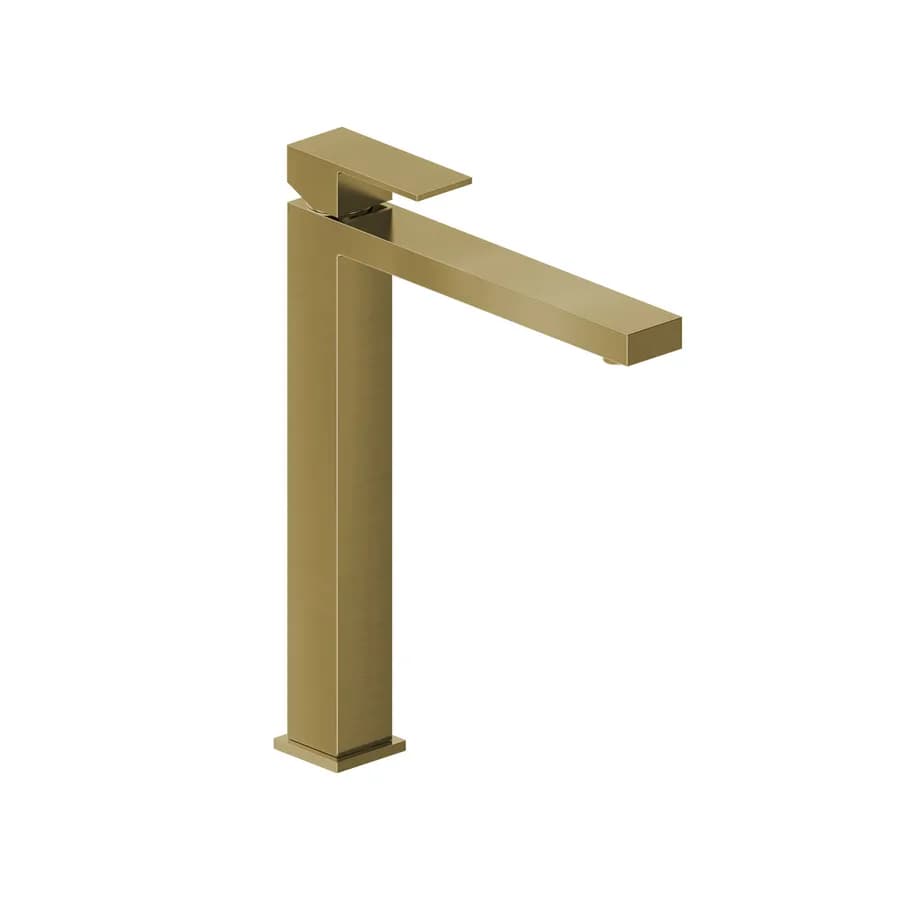 Miscelatore lavabo alto in ottone oro spazzolato anti-impronta - kyria