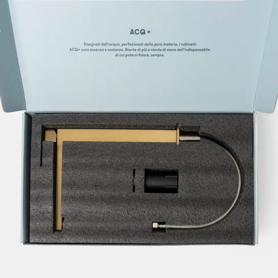 Miscelatore lavabo alto in ottone oro spazzolato anti-impronta - kyria
