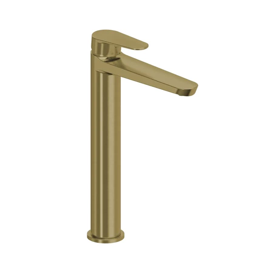 Miscelatore lavabo alto in ottone oro spazzolato anti-impronta - Lir