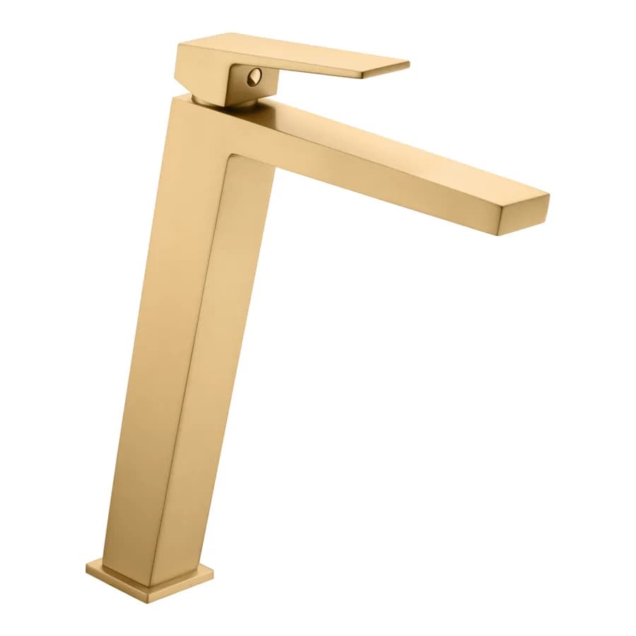 Miscelatore lavabo alto oro spazzolato - Forg