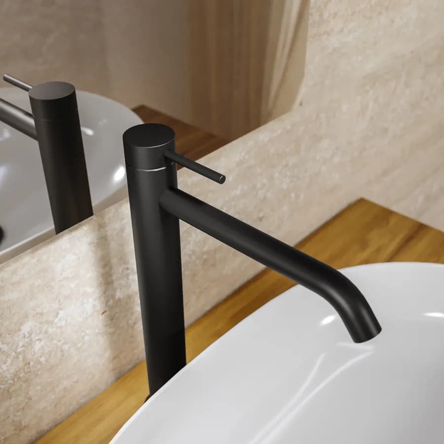 Miscelatore lavabo alto nero opaco - Ran