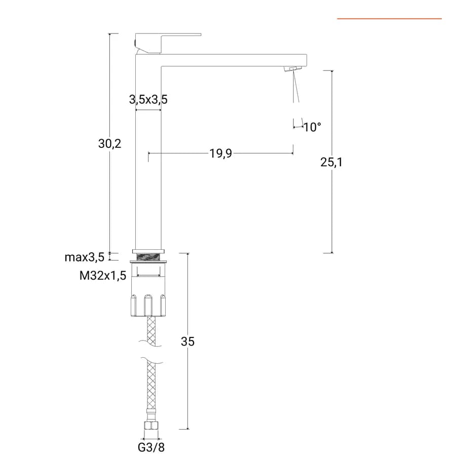 Miscelatore lavabo alto nero opaco – Kyria