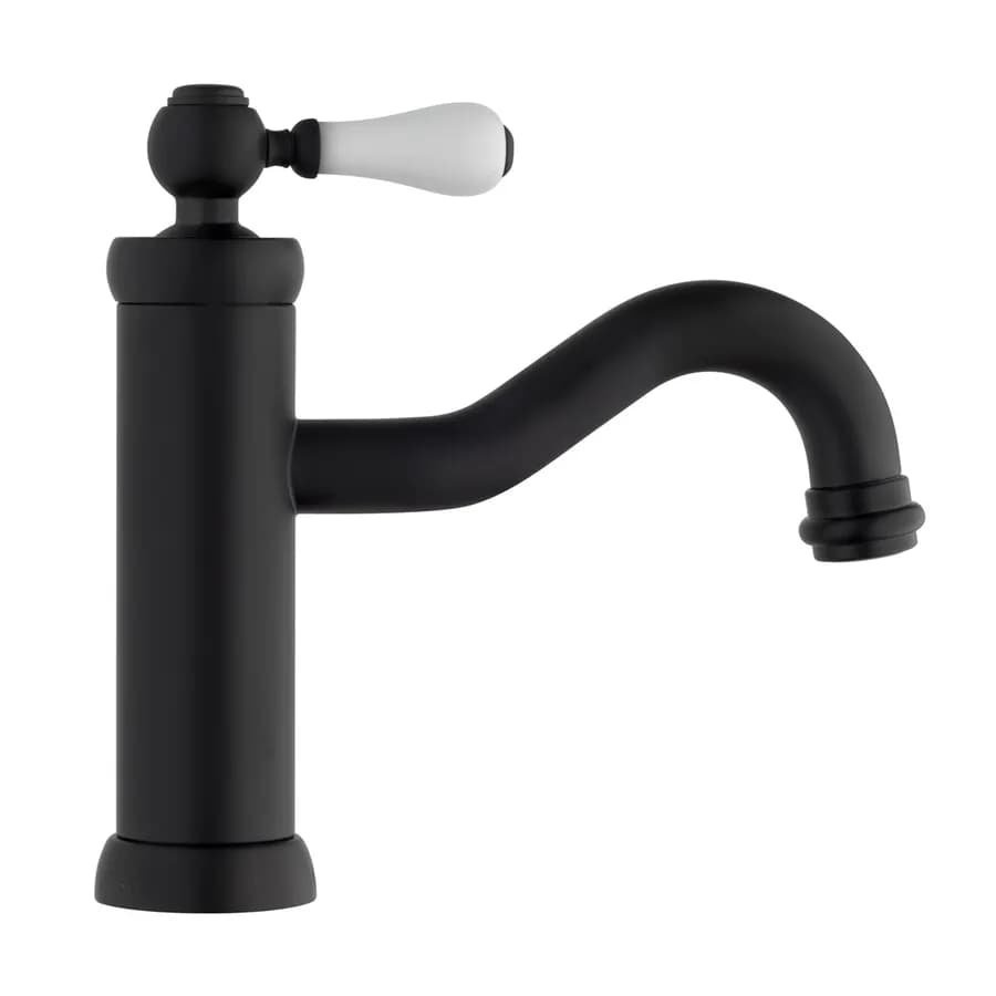 Miscelatore lavabo bagno BRERA di Jacuzzi - Rubinetteria nero opaco e bianco