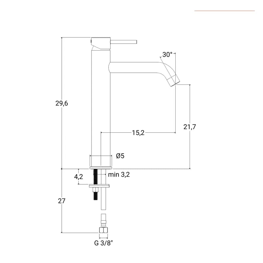 Miscelatore per lavabo canna alta bianco opaco Gun di Jacuzzi - Rubinetteria