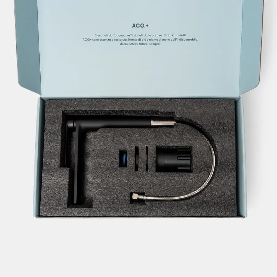 Miscelatore lavabo con bocca lunga nero opaco – Fusion