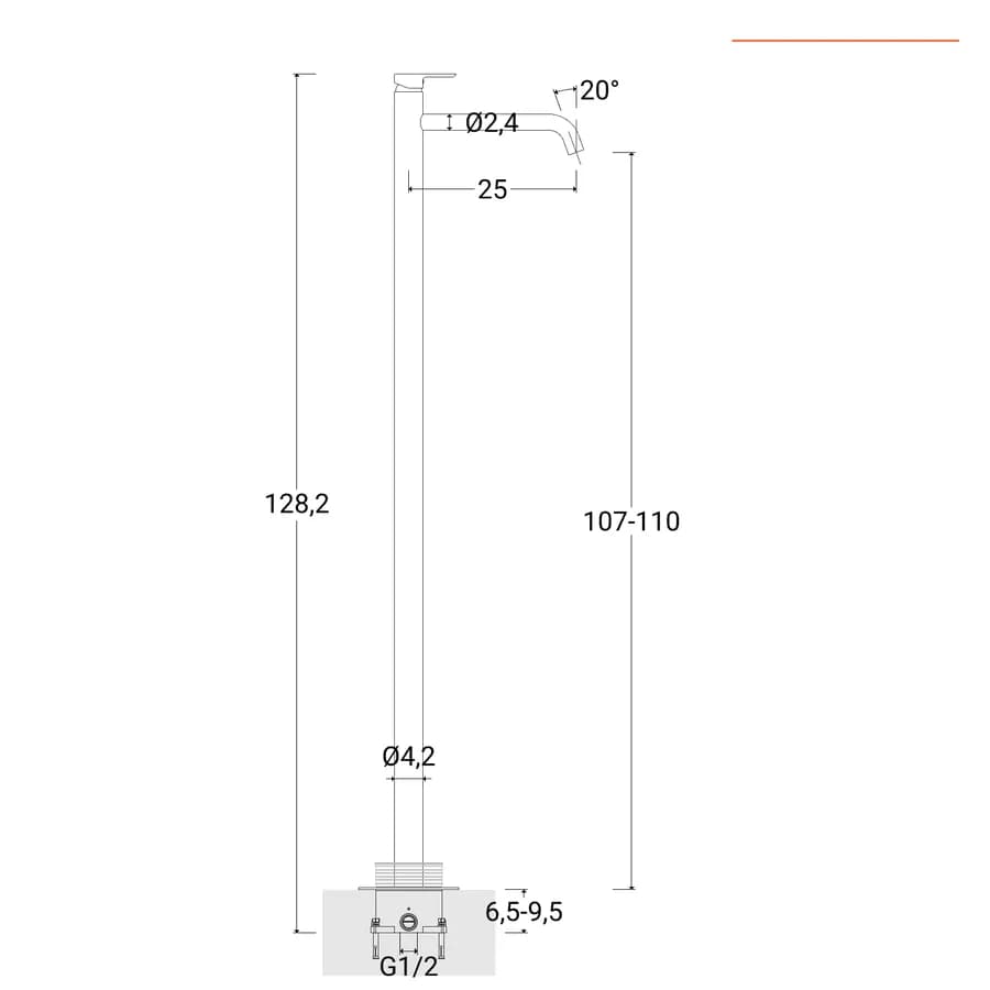 Miscelatore lavabo freestanding cromo – Fusion