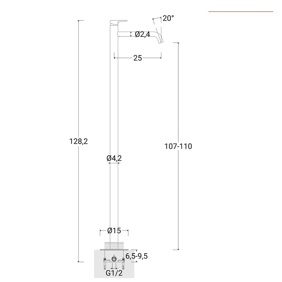 Miscelatore lavabo freestanding cromo – Iota
