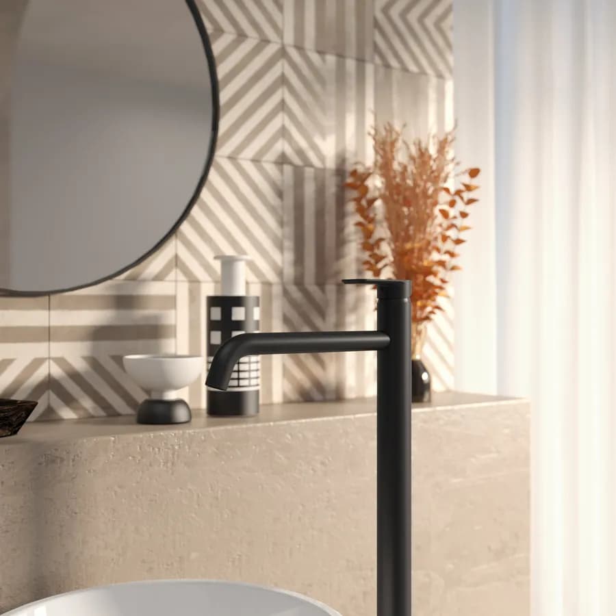 Miscelatore lavabo freestanding nero opaco – Fusion