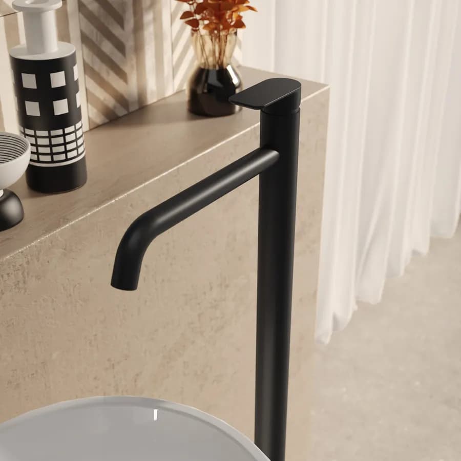 Miscelatore lavabo freestanding nero opaco – Fusion