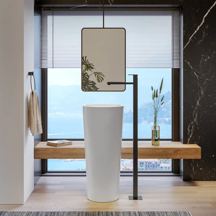 Miscelatore lavabo freestanding nero opaco – Kyria