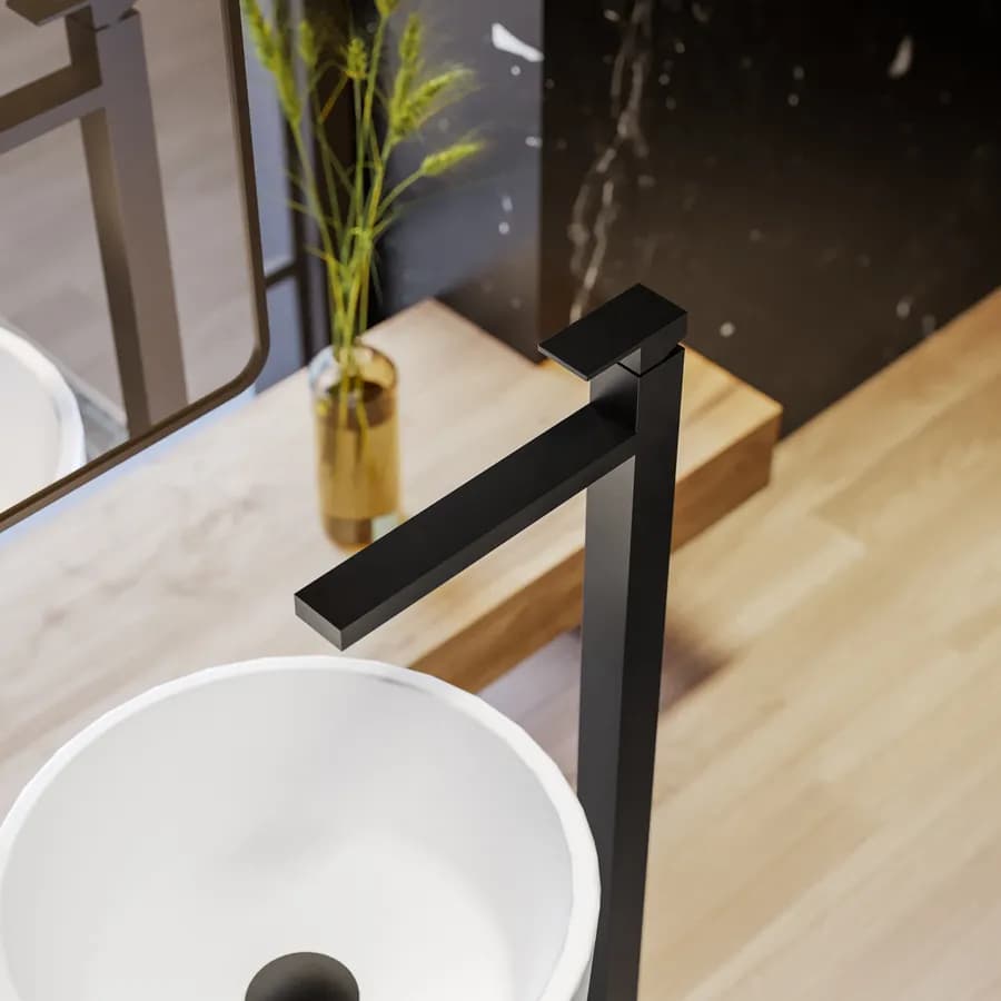Miscelatore lavabo freestanding nero opaco – Kyria