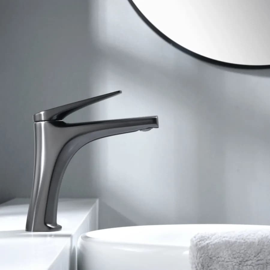 Miscelatore lavabo in ottone nero satinato - Poet