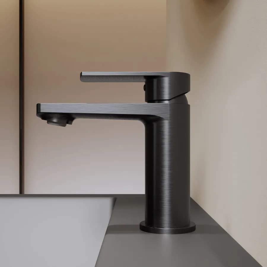 Miscelatore lavabo in ottone nero spazzolato anti-impronta - Fluid