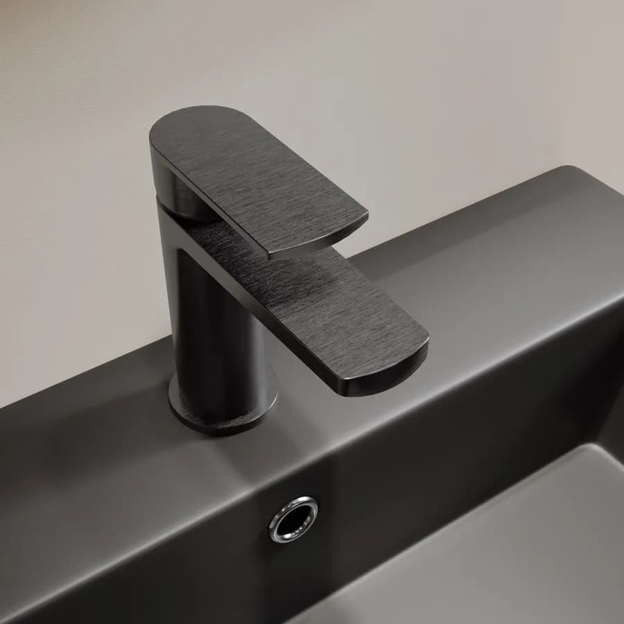 Miscelatore lavabo in ottone nero spazzolato anti-impronta - Fluid