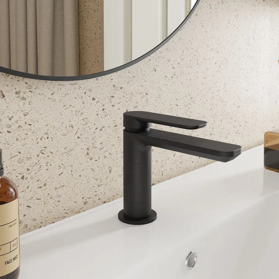 Miscelatore lavabo in ottone nero spazzolato anti-impronta - Fusion