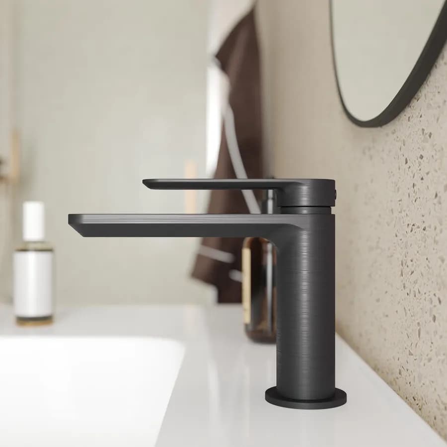 Miscelatore lavabo in ottone nero spazzolato anti-impronta - Fusion