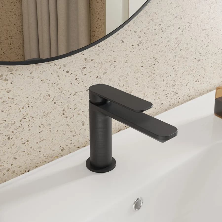 Miscelatore lavabo in ottone nero spazzolato anti-impronta - Fusion