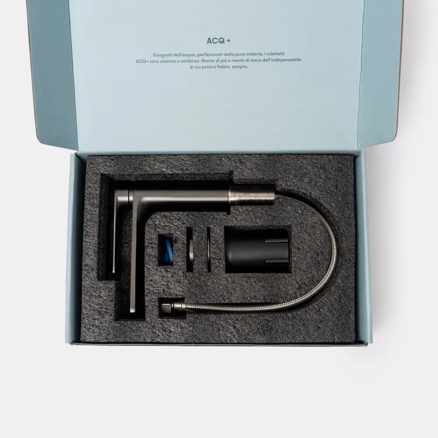Miscelatore lavabo in ottone nero spazzolato anti-impronta - Fusion