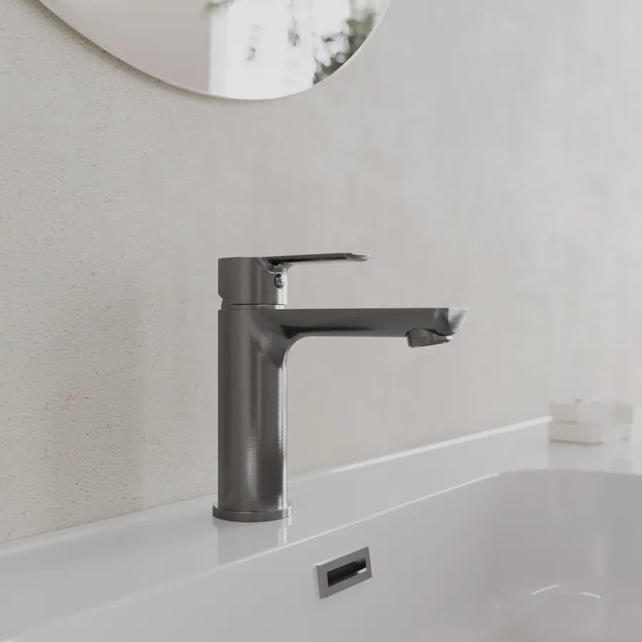 Miscelatore lavabo in ottone nero spazzolato anti-impronta - Key