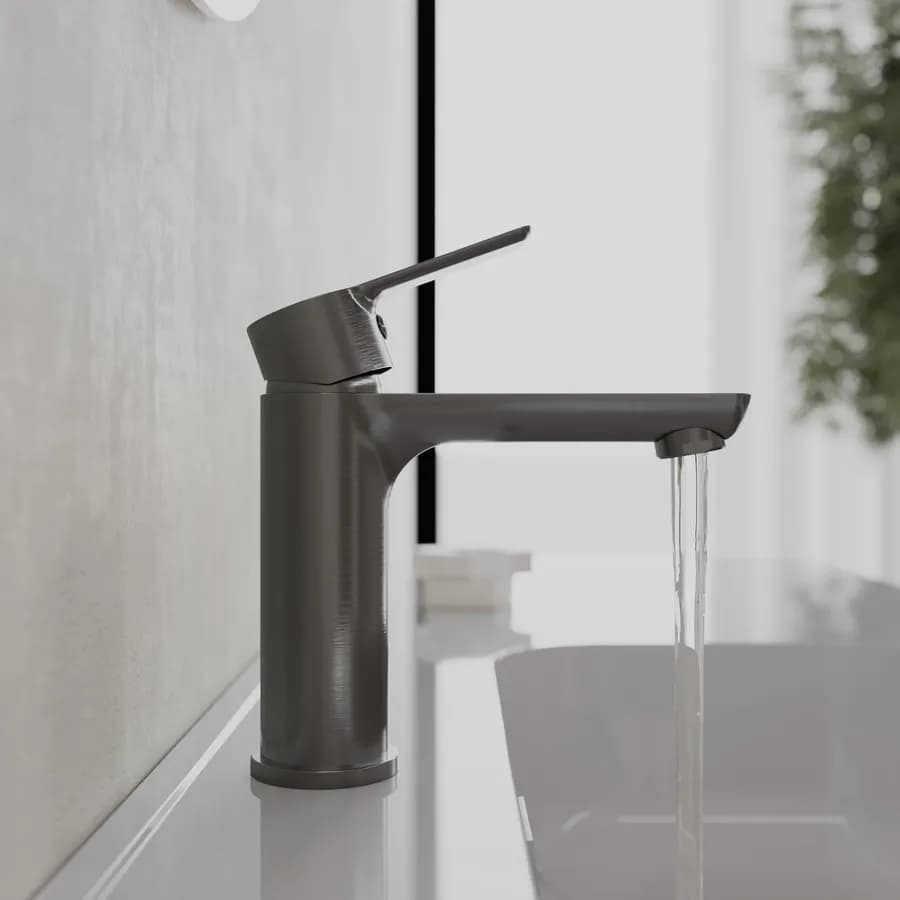Miscelatore lavabo in ottone nero spazzolato anti-impronta - Key