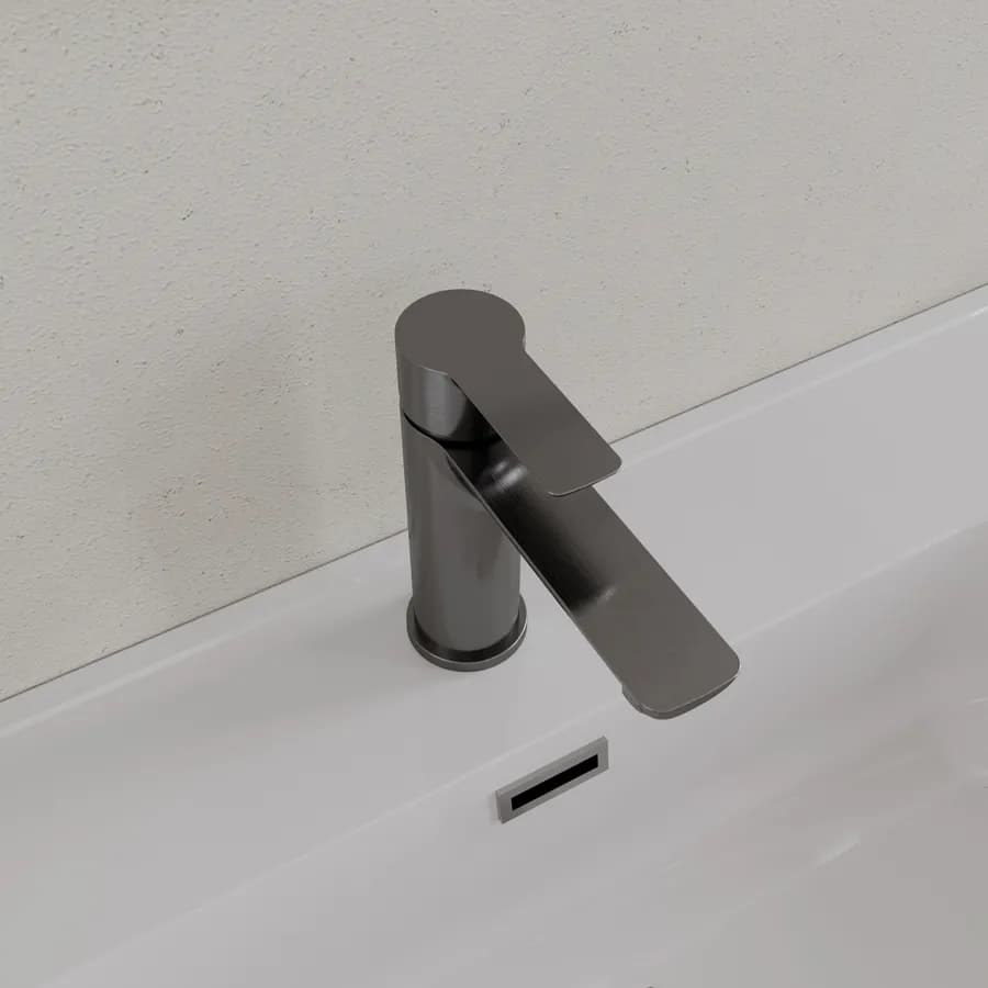 Miscelatore lavabo in ottone nero spazzolato anti-impronta - Key