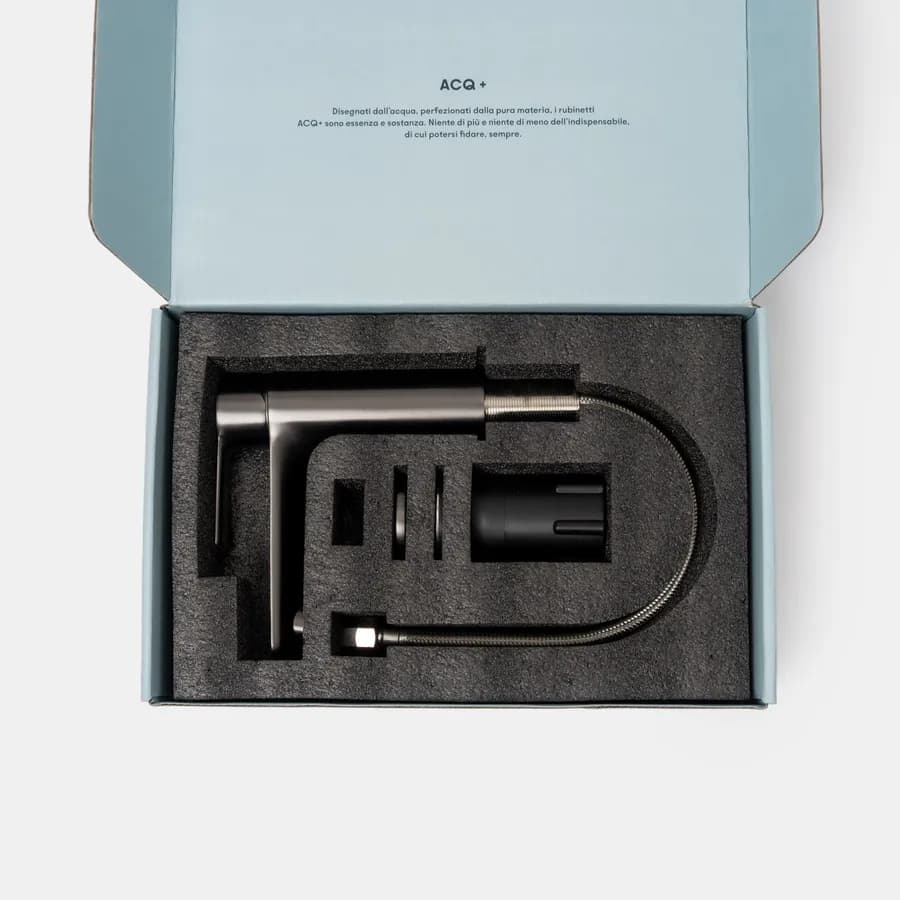 Miscelatore lavabo in ottone nero spazzolato anti-impronta - Key