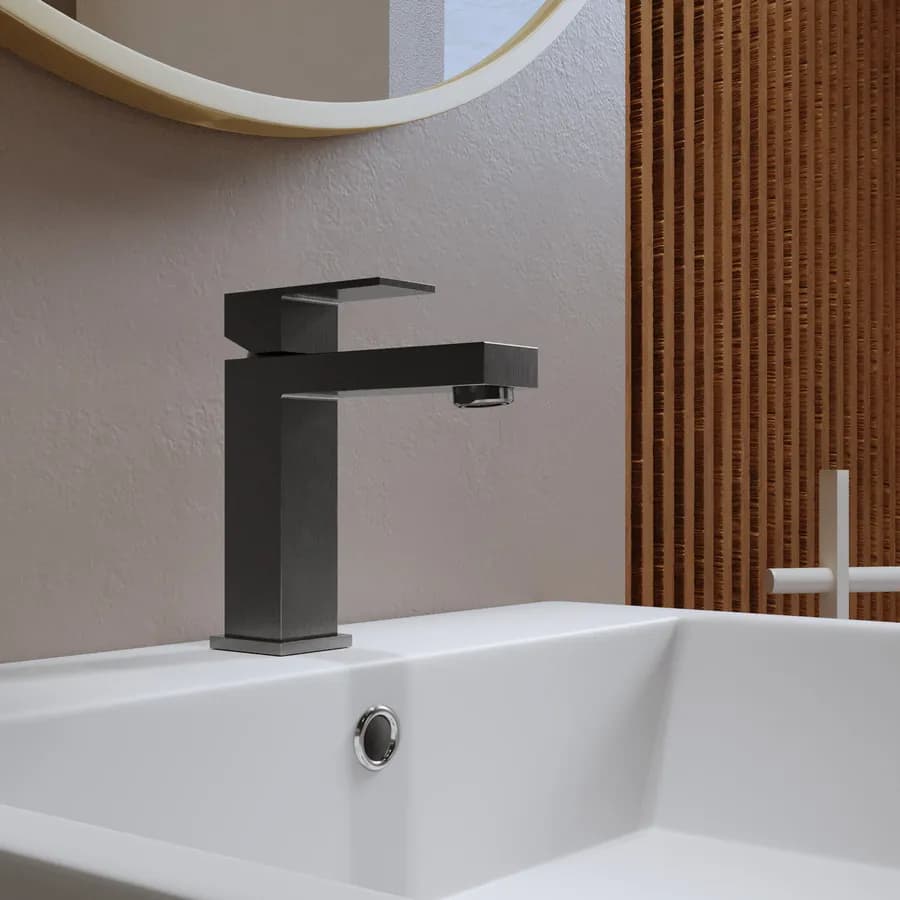 Miscelatore lavabo in ottone nero spazzolato anti-impronta - Kyria
