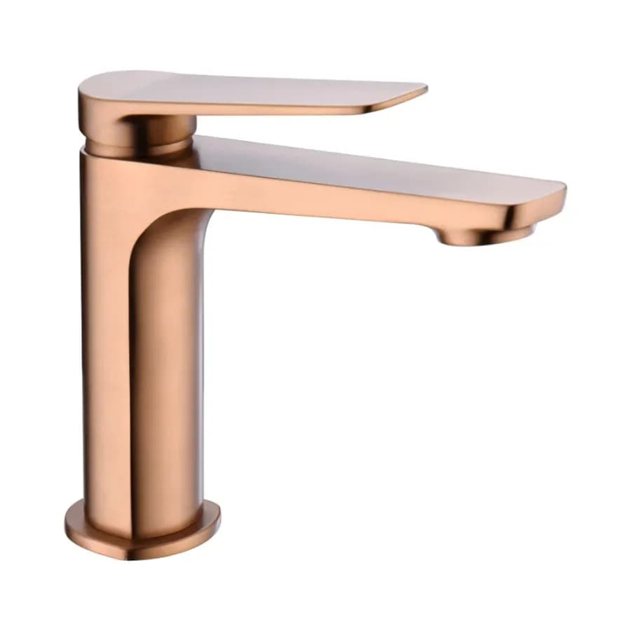 Miscelatore lavabo in ottone oro rosa spazzolato - Tilli