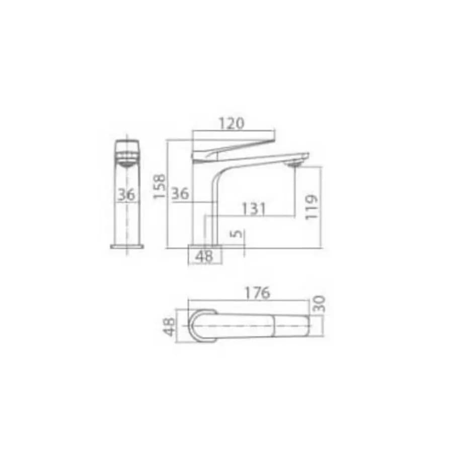 Miscelatore lavabo in ottone oro rosa spazzolato - Tilli