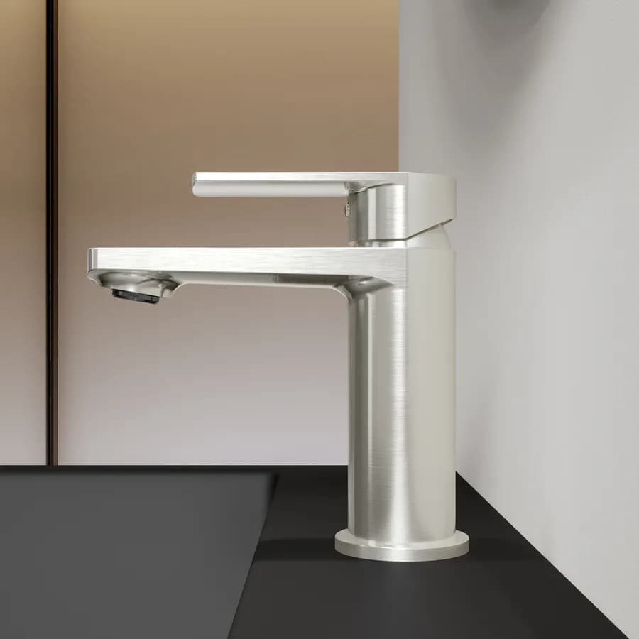 Miscelatore lavabo in ottone spazzolato – Fluid