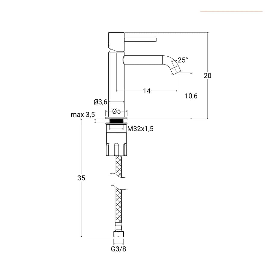 Miscelatore lavabo in ottone spazzolato - Oasis