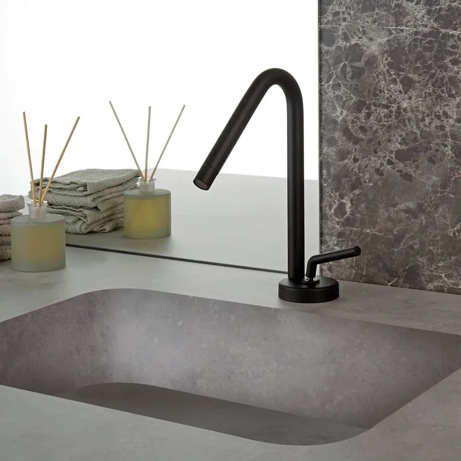 Miscelatore lavabo per piletta click clack nero opaco Lumos di Jacuzzi - Rubinetteria