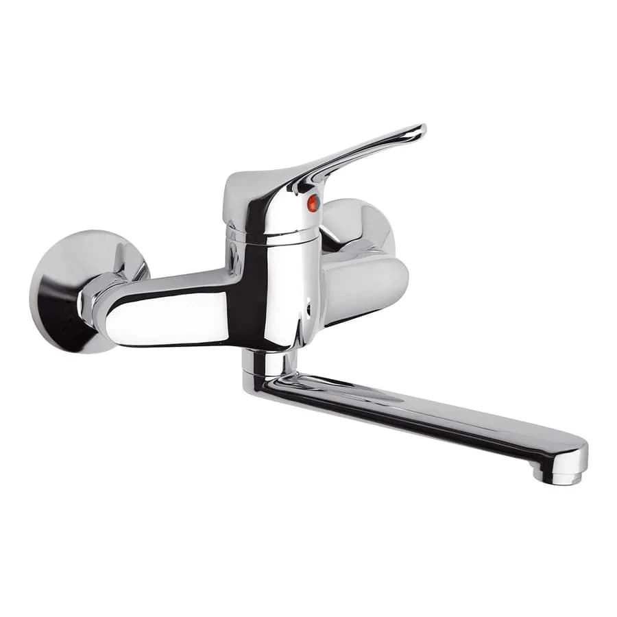 Miscelatore lavello a muro in ottone cromato con canna girevole - Paini Pilot