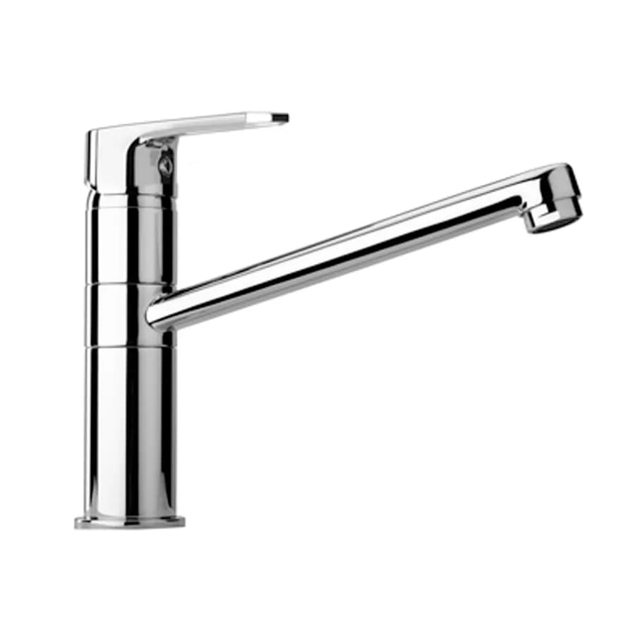 Miscelatore monocomando con canna bassa per lavello cucina o lavanderia ottone cromato