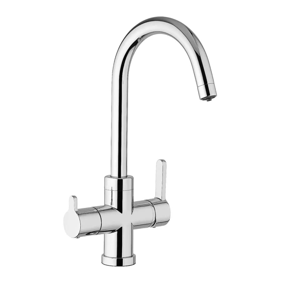 Miscelatore Paini canna alta lavello cucina 3 vie acqua depurata finitura cromo