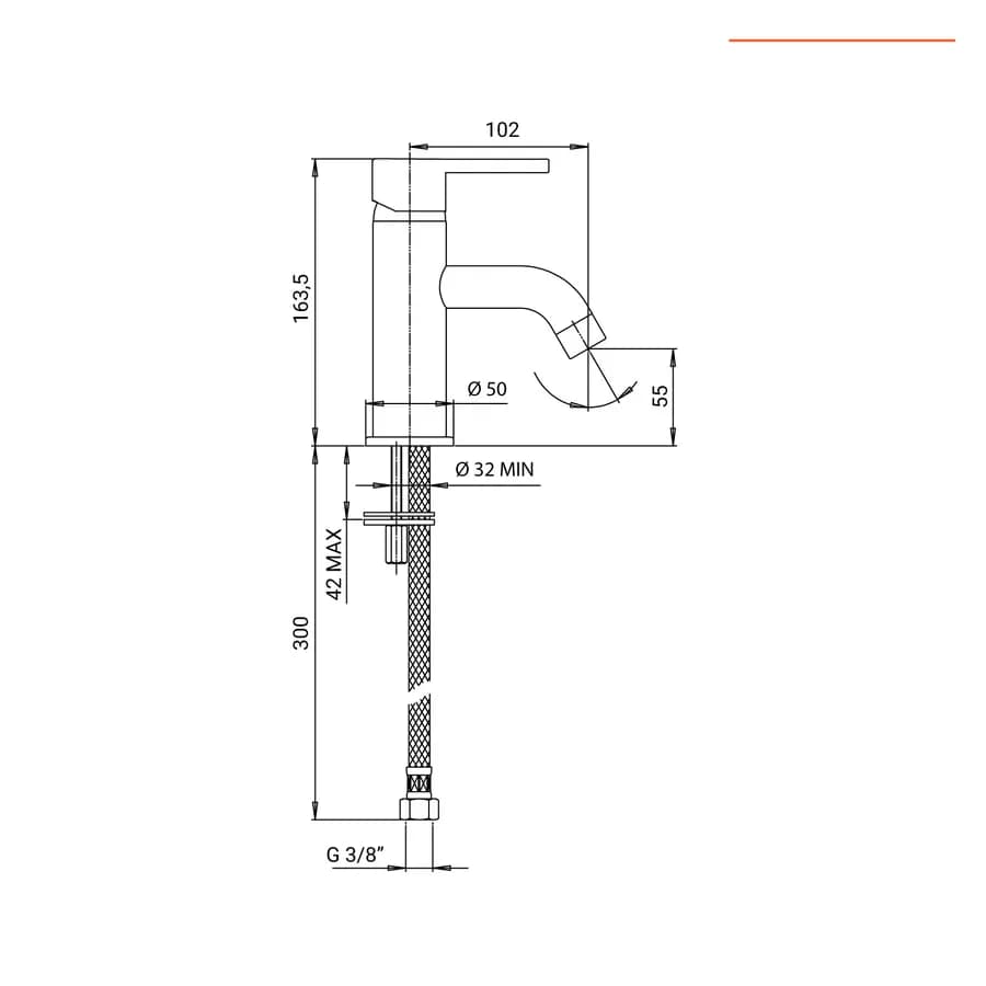 Miscelatore per lavabo ottone bianco opaco Gun di Jacuzzi - Rubinetteria