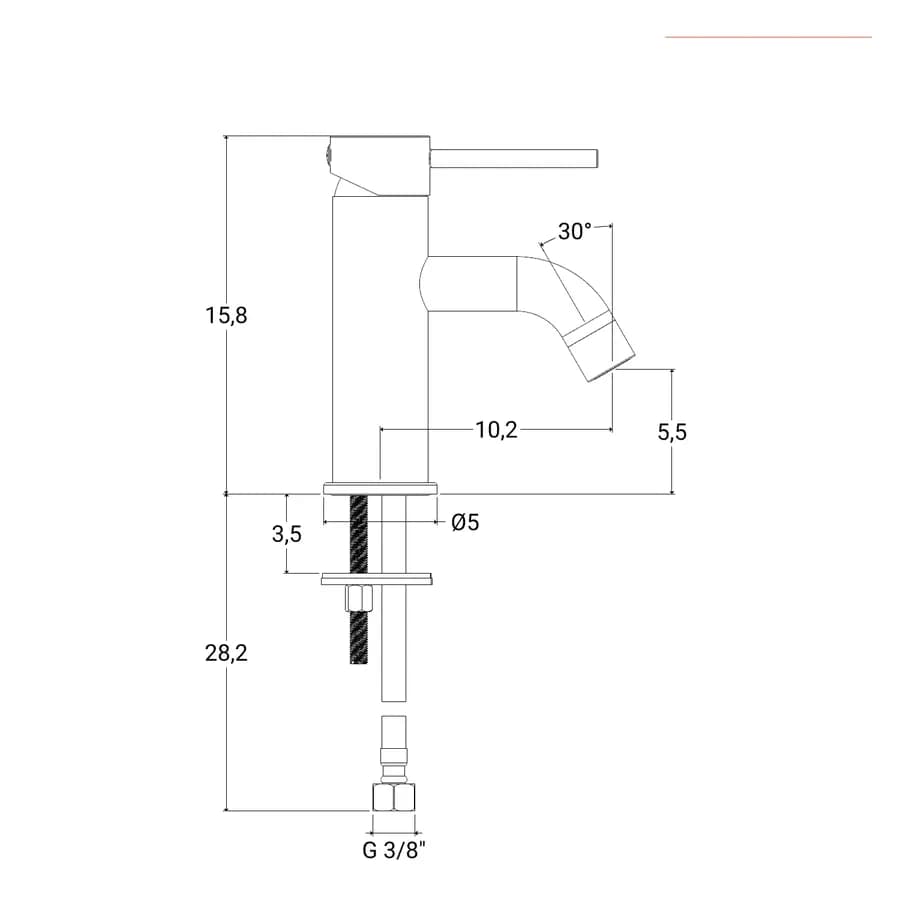 Miscelatore lavabo in ottone oro Gun di Jacuzzi - Rubinetteria