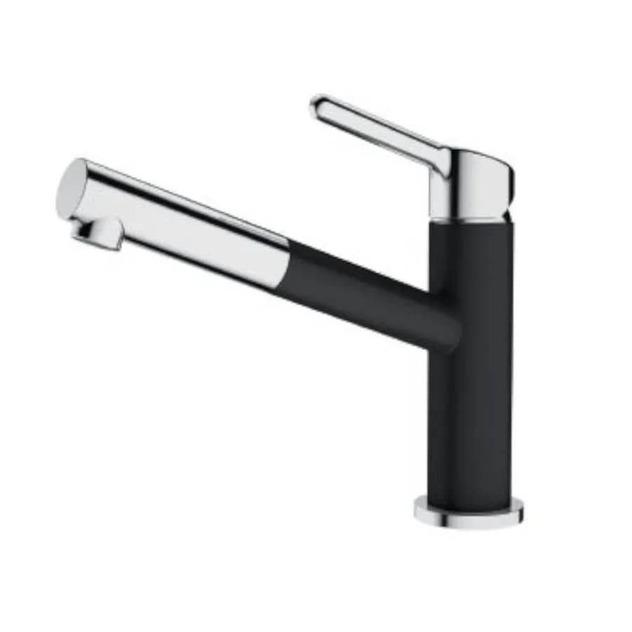 Miscelatore per lavello da cucina Franke serie Orbit con canna e bassa e doccetta nero