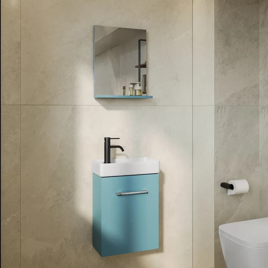 Mobile bagno 40 cm con mensola carta da zucchero con specchiera - Nolita