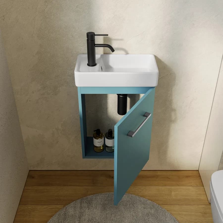 Mobile bagno 40 cm con mensola carta da zucchero con specchiera - Nolita