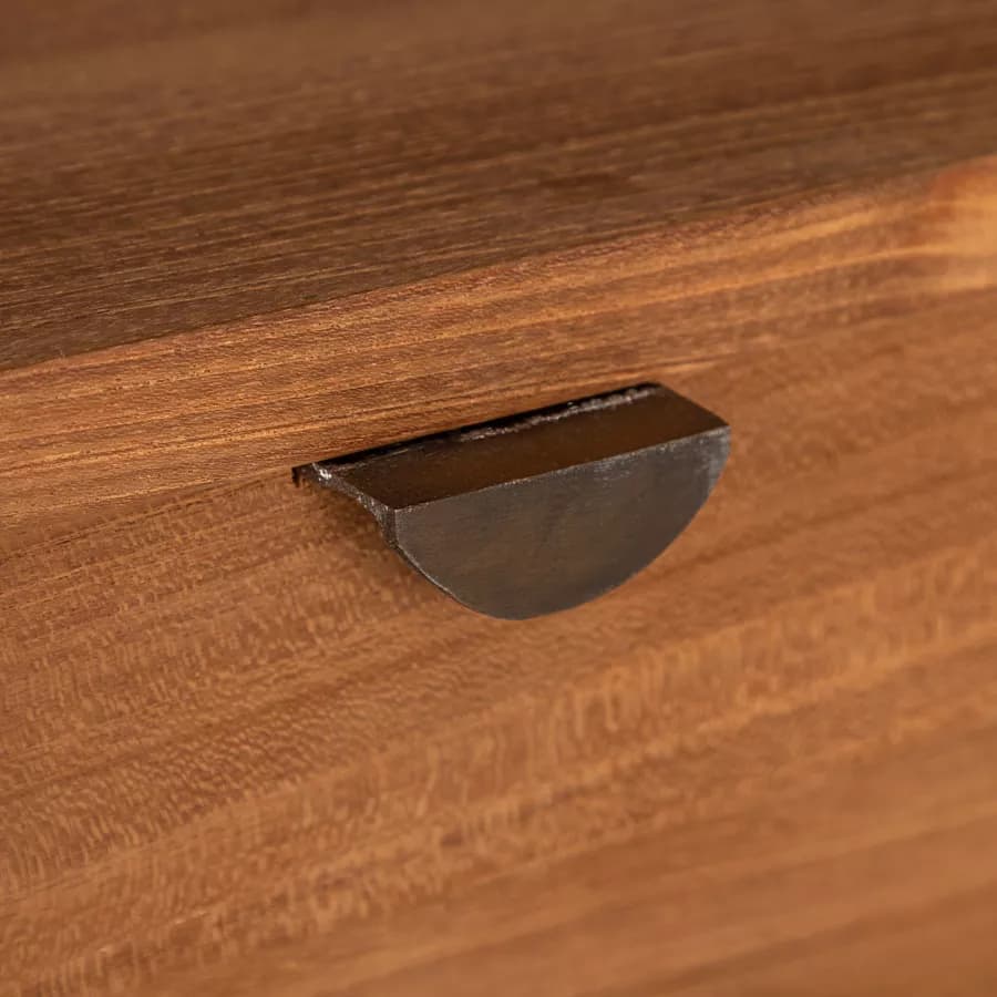 Mobile bagno portalavabo 110 cm con 2 ante in legno teak naturale - Olama