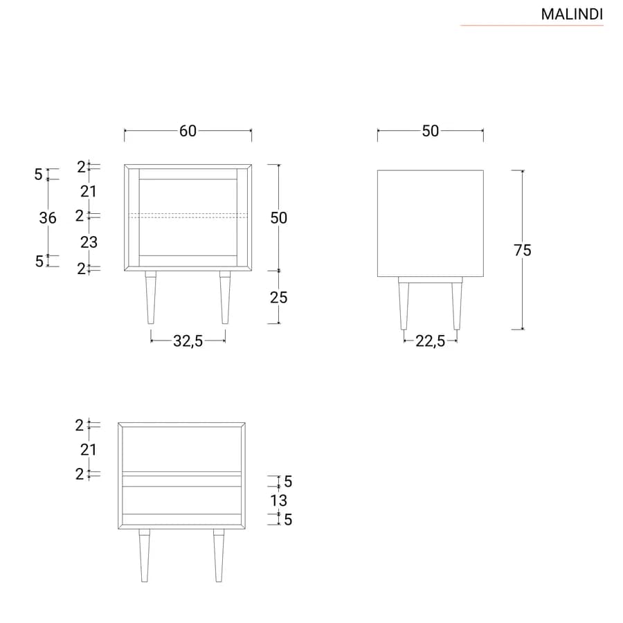 Mobile bagno portalavabo 60 cm con anta in teak naturale e paglia di vienna - Malindi
