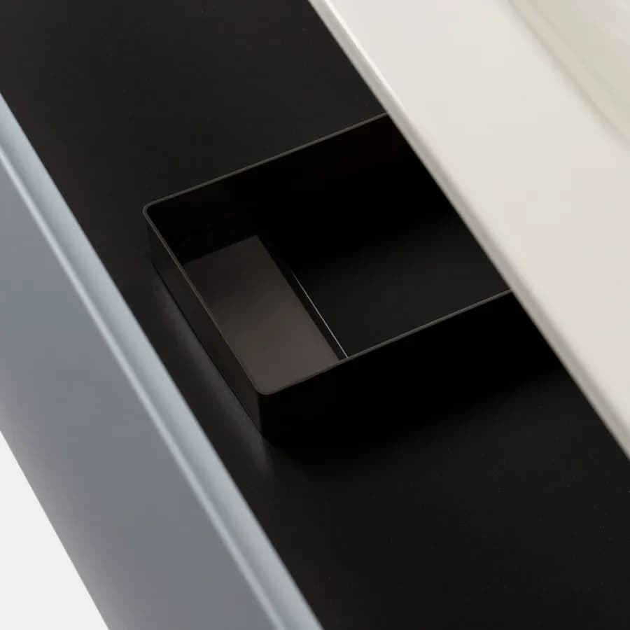 Mobile bagno sospeso 100 cm carta da zucchero con cassettone e lavabo integrato con specchio - Sleek