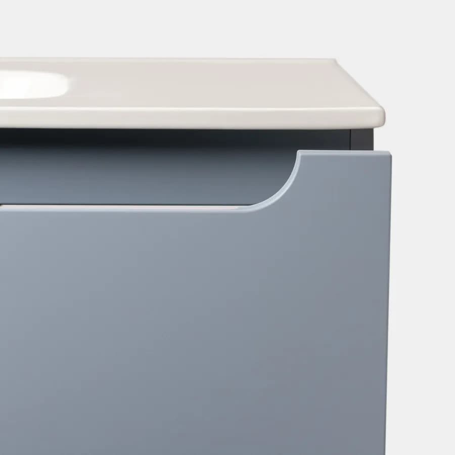 Mobile bagno sospeso 100 cm carta da zucchero con cassettone e lavabo integrato con specchio - Sleek