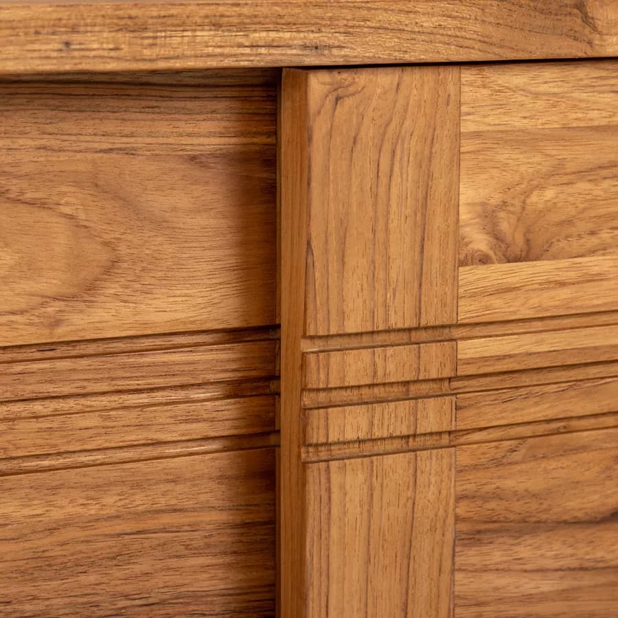 Mobile bagno sospeso 120 cm con 2 ante in legno teak chiaro - Tywa