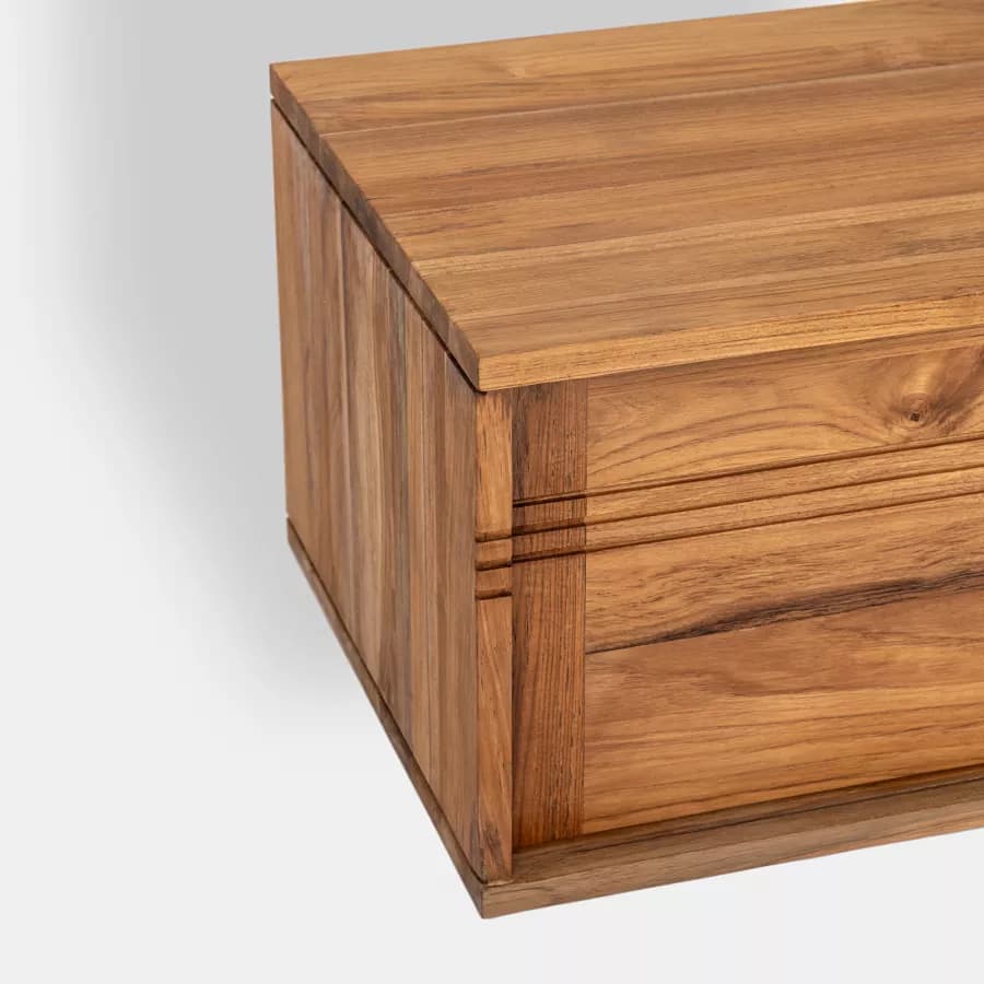 Mobile bagno sospeso 120 cm con 2 ante in legno teak chiaro - Tywa