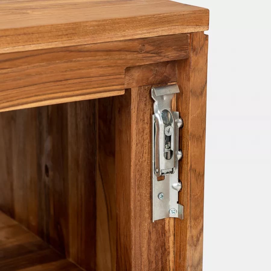 Mobile bagno sospeso 120 cm con 2 ante in legno teak chiaro - Tywa